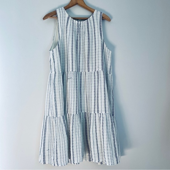 LOFT Dotted Tiered Swing Dress XL - Picture 3 of 13